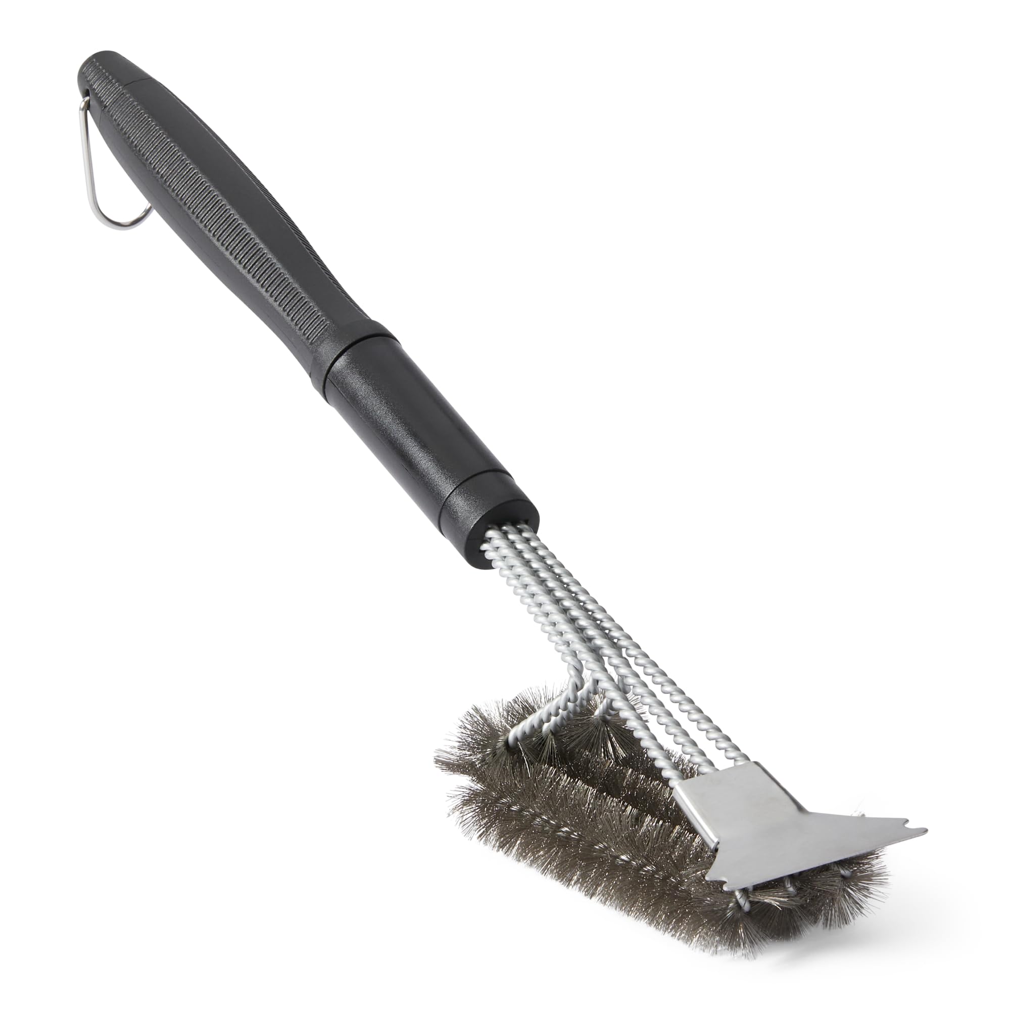 

Amazon Basics Grill Brush/Grill Scraper, BBQ Cleaning Tool for Camping, 42.4cm x 7.0cm x 9.0cm, 1 Piece, Black and Silver