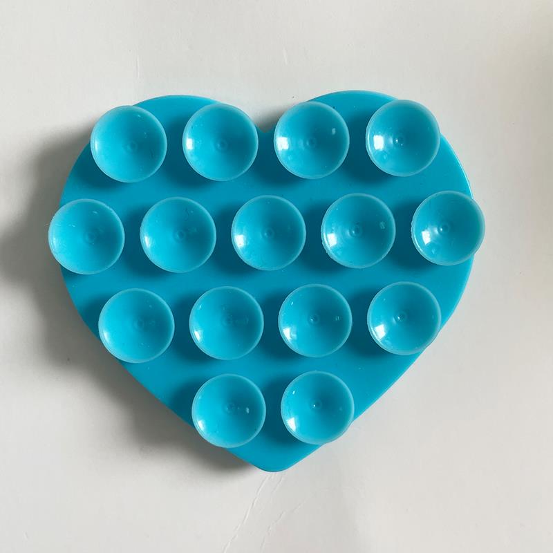 1pcs Heart Suction Cup Phone Mount Sticky Mobile Phone Stand Strong Grip Holder Silicone Double-Sided Phone Case for Selfies