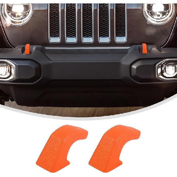 Lkip Tow Hook Covers for Jeep Wrangler 4XE JL JK & Gladiator JT (2007-2025) - Rubber Sleeve Protectors for Front Bumper, Exterior Accessories(Black)