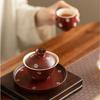 Chinese Traditional Ceramic Gaiwan Teacup Handmade Flowers Tea Bowl Household Beauty Tea Infuser Portable Tea Set Accessories