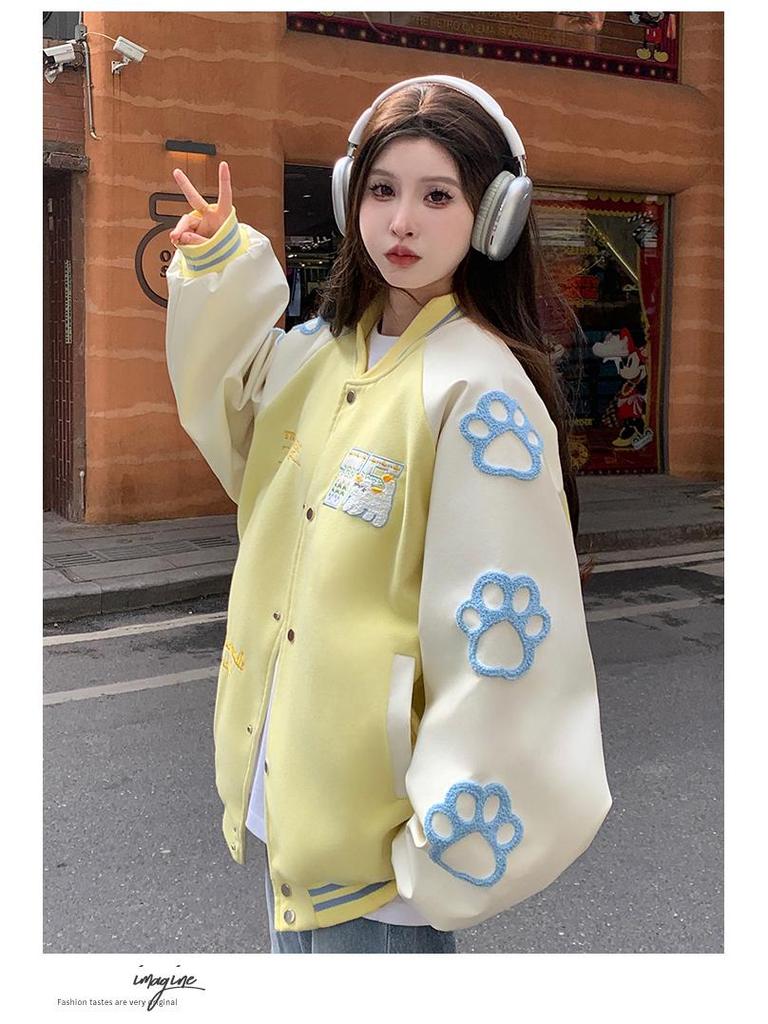 Unisex Color Block Embroidered Baseball Jacket - New Spring/Autumn Loose Fit