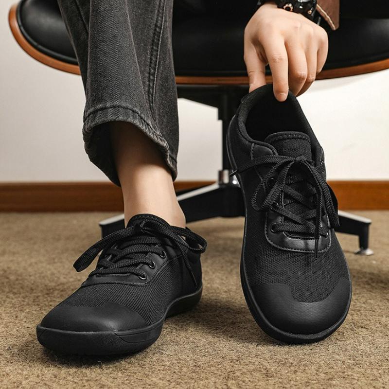 Men's Shoes Wide Barefoot Shoes Outdoor Green Running Shoes Minimalist Breathable Walking Shoe Lace-up Casual Sneakers for Men