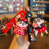New Anime Crayon Shin-chan Kawaii Q Version Cos Cross Dress Funny Figure PVC Model Toys Doll Couple Keychain Gifts