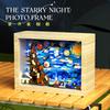 Creative Starry Moon Night Photo Frame 3D Micro Building Block World Famous Painting Ornament Brick With Lighting Kids Gifts Toy