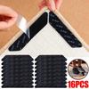 16/8pcs Black White Carpet Anti Slip Stickers Rug Grip Pads Washable Reusable Carpet Fixing Tape