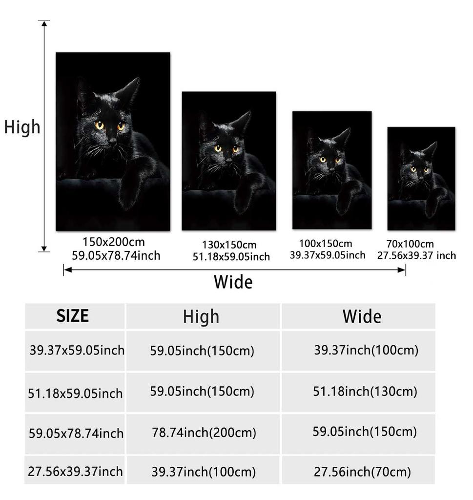 1pc Black Cat Print Flannel Blanket Living Room Nap Leisure Blanket, Soft and Comfortable, Multiple Sizes, Machine Washable