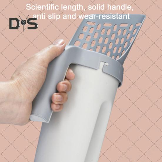 Katzenstreuschaufel, tragbarer Katzenstreuschaufelhalter mit Müllbehälter, Katzenkot-Siebschaufel mit Abfallbeuteln für Hauskatzen