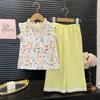 Sommer-Blumen-Ärmelloses Top & Hose Set für Kinder - Zweiteiliges Kleinkind-Mode-Set