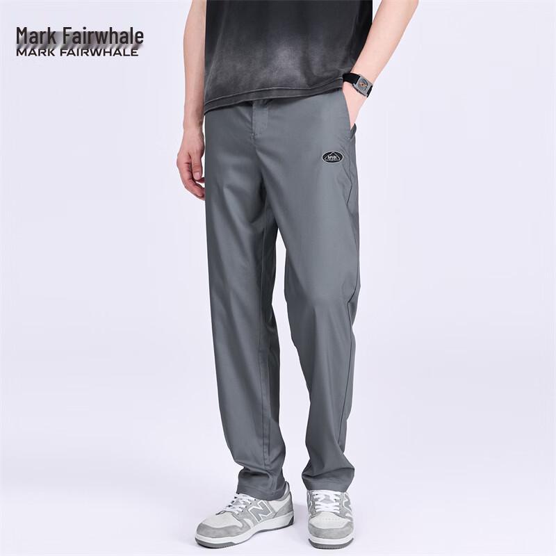 Mark Fairwhale Men s Silk Blend Straight-Leg Casual Trousers 35