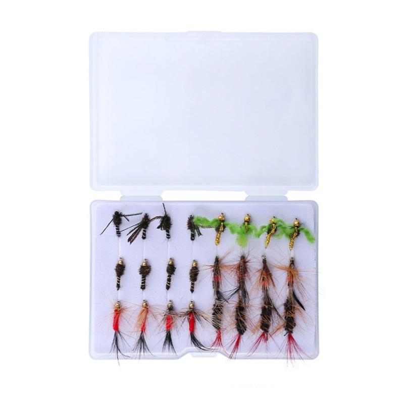 Realistic Softable Rubber Fishing Lures Set With Transparents Storage Box for Freshwaters Fly Fishing