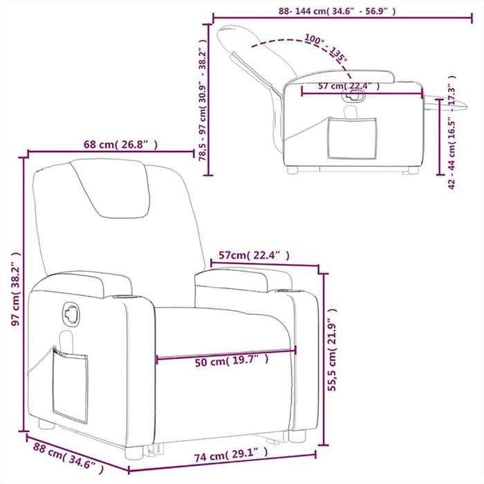VidaXL Reclining Massage Armchair Dark Grey Fabric 3204381