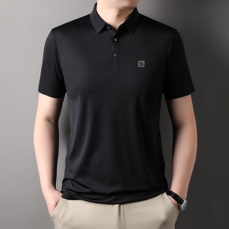 Lapel Polo Shirt Men's Cool Half-sleeved Top Summer New Casual Ice Silk Short-sleeved T-shirt Men's Bottoming Shirt