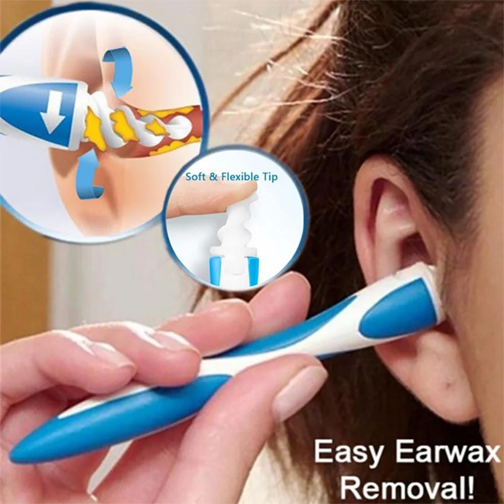 1set-Helix Earwax Extractor Ear Extractor Ear Extractor Cleaner Rotary Earpick Scoop Ear Silicone Extractor Earwax