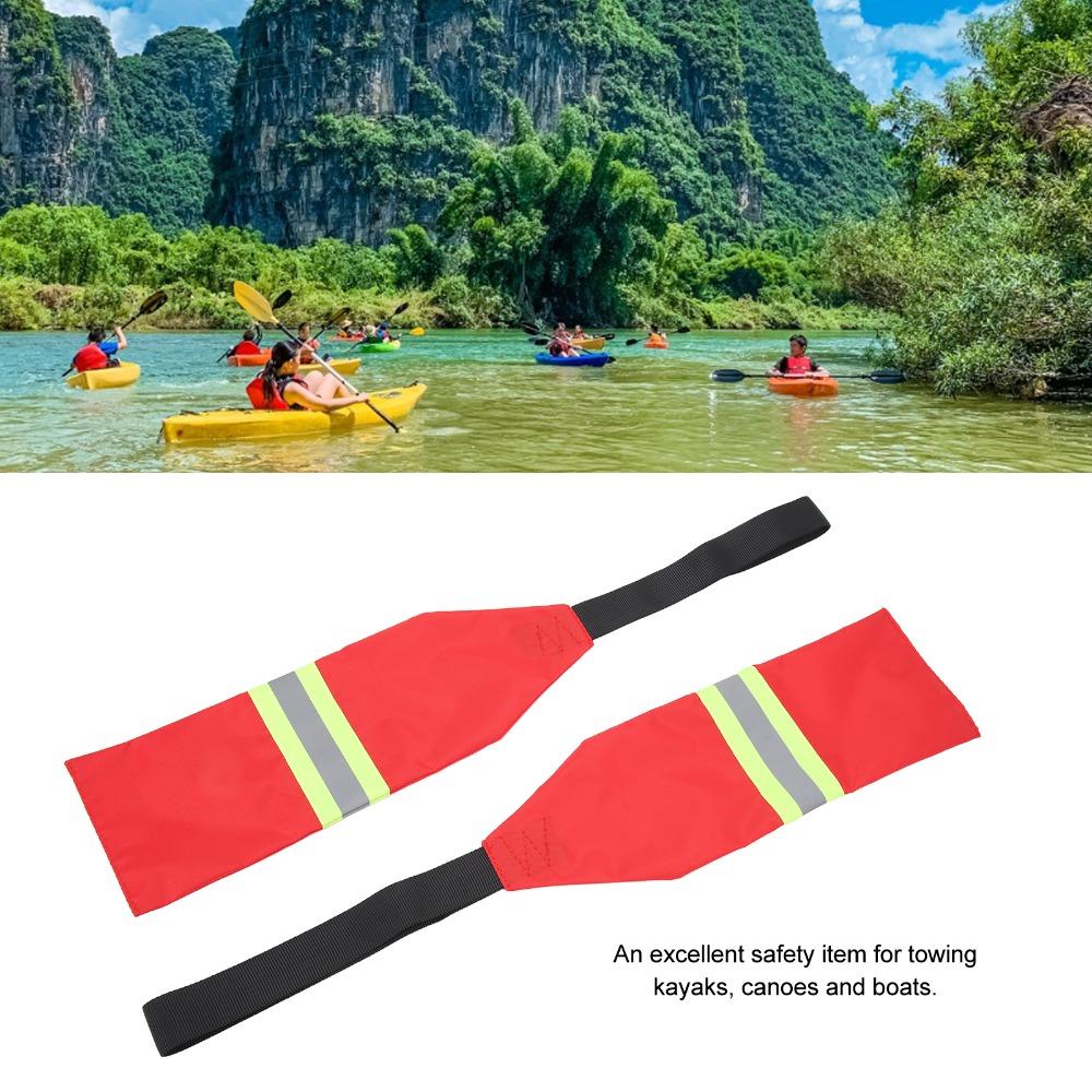 2PCS Oxford Fabric Kayak Warning Flag Red Kayak Towing Flag Portable Kayak Travel Flag for Kayaking