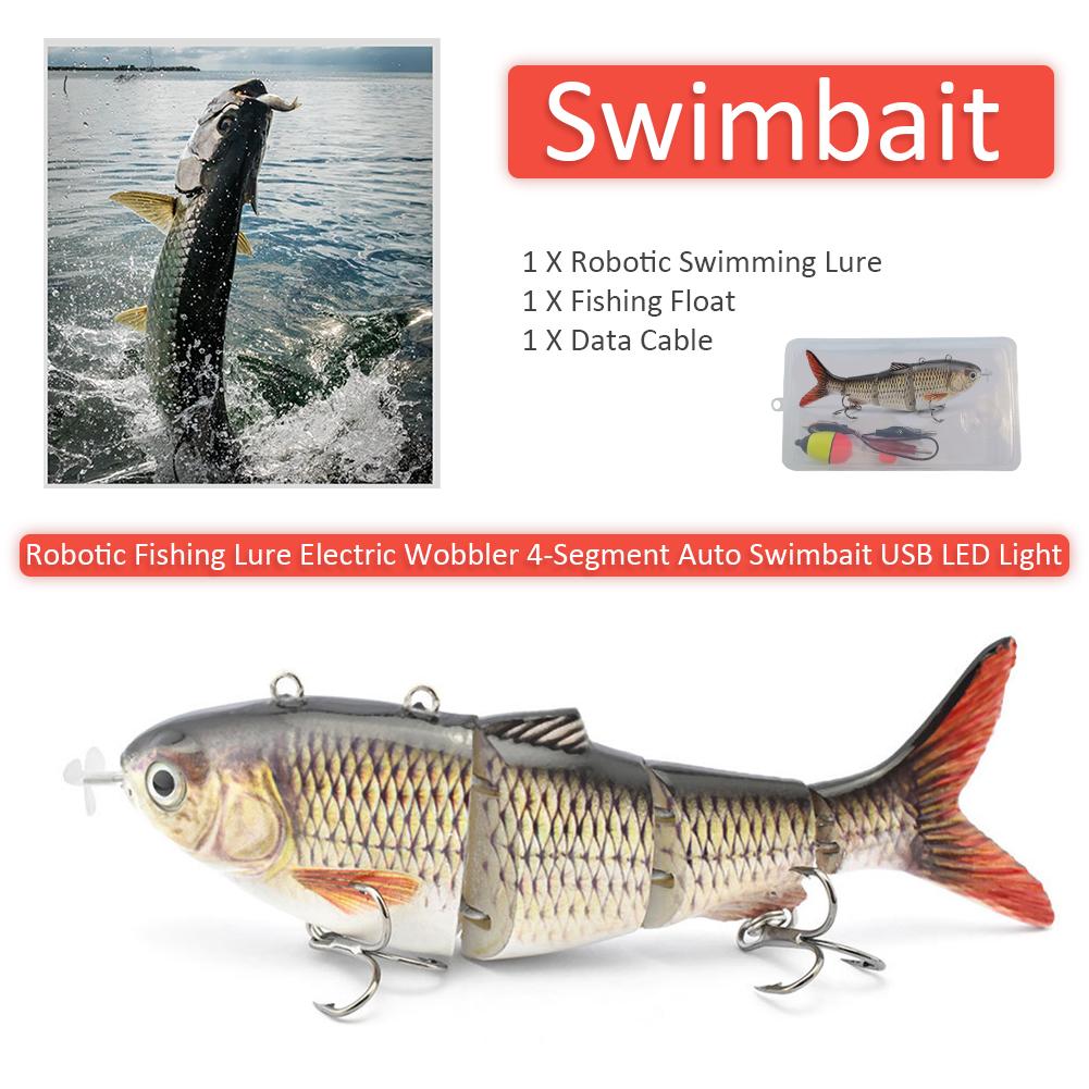 Robotic Bait Robotic Swimming Lure,USB Rechargeable Multi Jointed