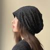 Autumn Baggy Beanies for Women Korean Holes Ear Protection Sloughy Hats Solid Color Lady Girl Pullover Caps