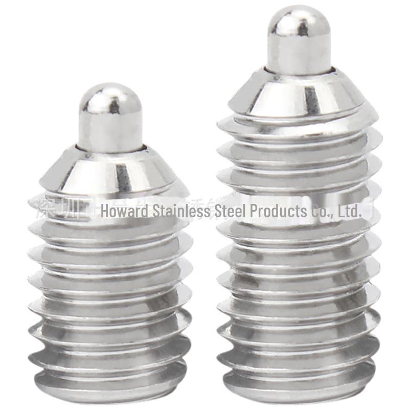 304 Stainless Steel Telescopic Spring Plunger with Cylindrical Head and Wave Ball Positioning, available in M3, M4, and M5 sizes.