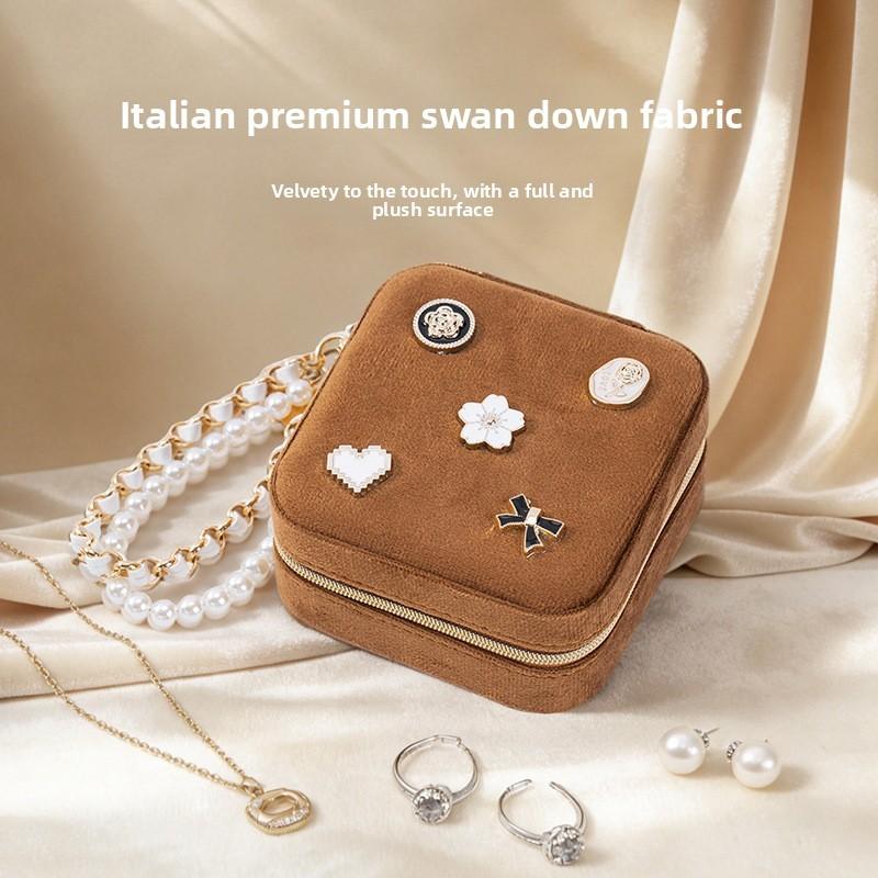 Elegant Jewelry Box With Velvet Material For Travel And Gift Giving