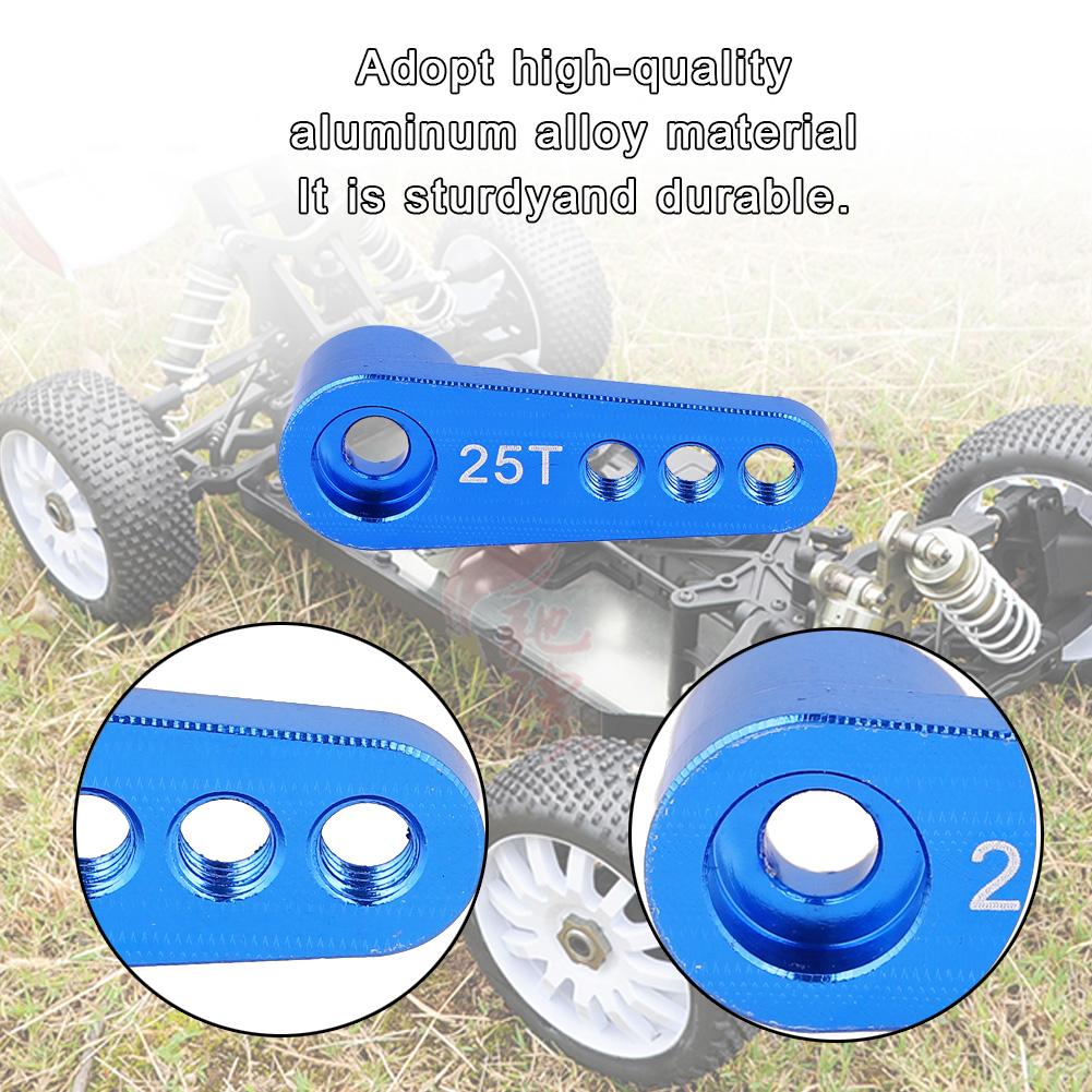 Aluminum Alloy 25T Steering Servo Horn Arm Suitable for RC 1:8:10 Model Car (Blue ( 86NB))