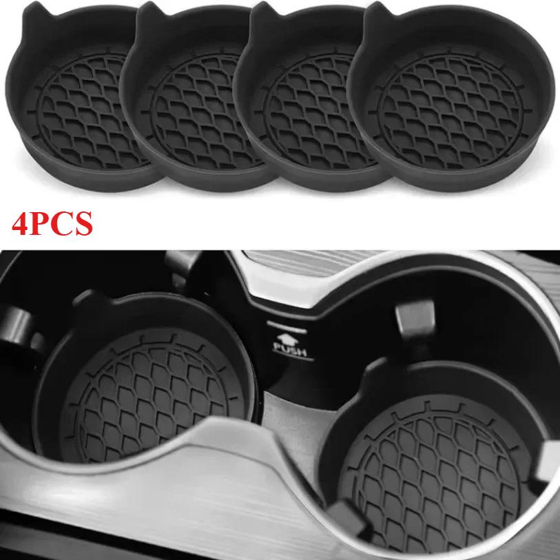 2/4pcs Car Cup Holder Coaster Silicone Cup Holder Insert Universal Non-Slip Cup Holders Car Accessories Interior Silent Cup Pad
