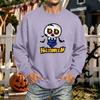 Men's Halloween Printed Long Sleeve T-Shirt Crewneck Casual Sports Top Unisex for Couples