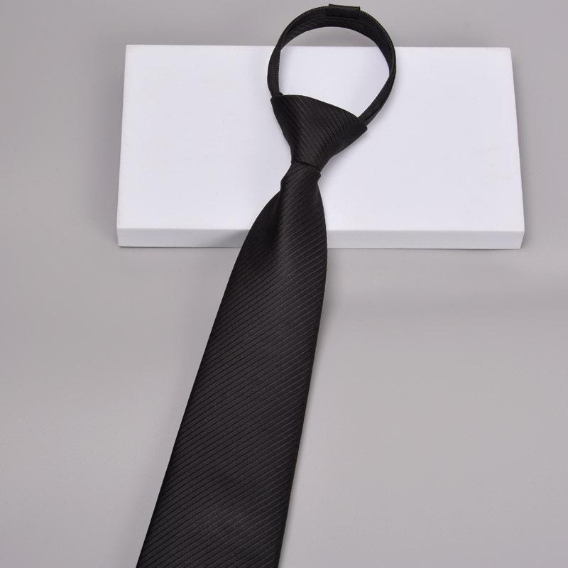 Krawatte Herren Reißverschluss Knotenfrei Klassisch Blau Schwarz Burgunder Einfarbig Gestreift Anzug Kleid Kragen