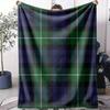 Tartan Rustic Green BLUE Watch Plaid Throw Soft Flannel Throw Summer Blanket Lightweight Cozy Nap Blanket for Sofa Bed Travel