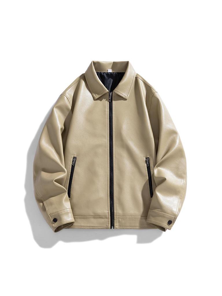 Men's PU Leather Motorcycle Jacket - Spring & Autumn Casual Style