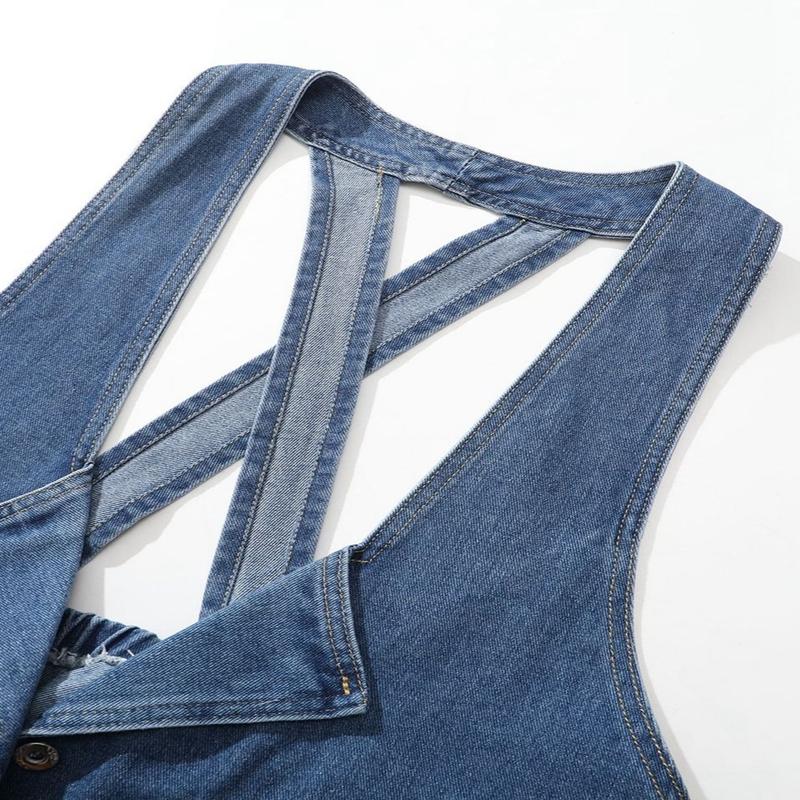 Women Fashion Korean Style Vest Female Vintage Sleeveless Plus Size Casual Denim Coat