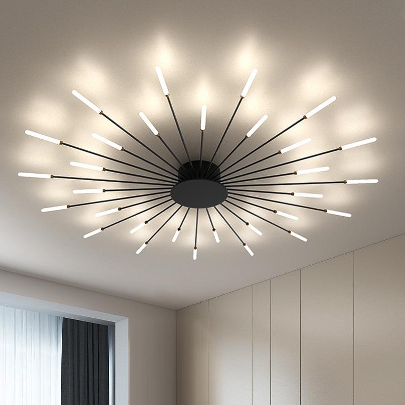 Nordic Fireworks Rotating LED Ceiling Light - High-End Living Room and Bedroom Lighting