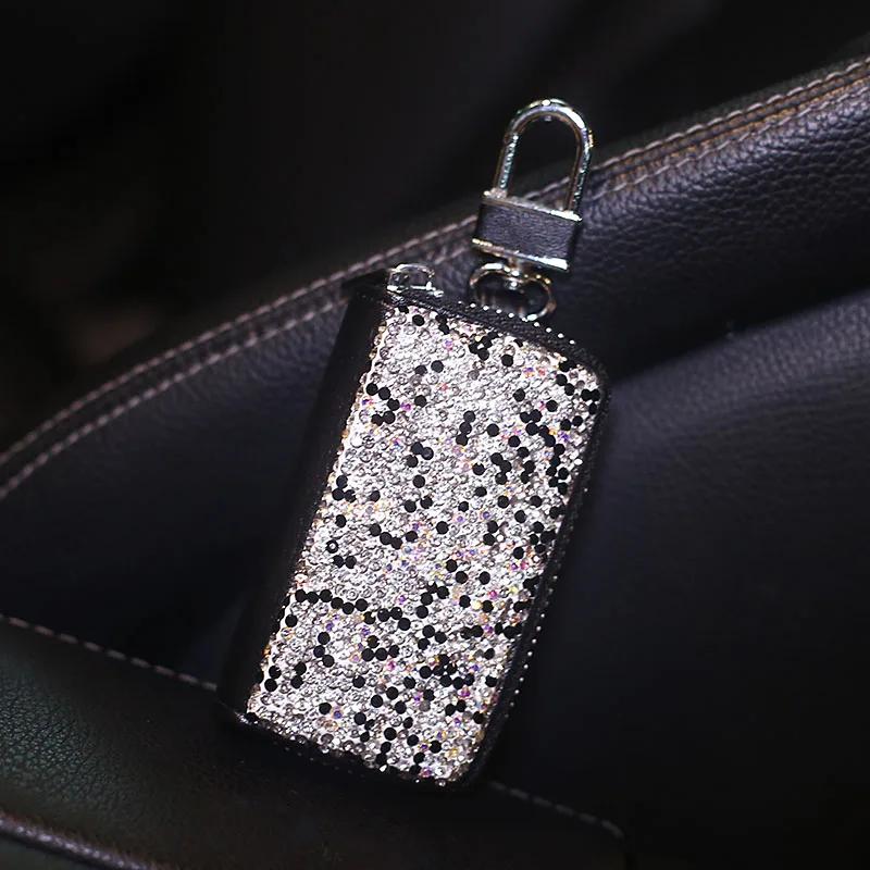 Luxus Strass Auto Schlüsselhalter Aufbewahrungskoffer Kristall Diamant Schlüsselanhänger Schlüsselabdeckung Funkschlüssel Tasche Brieftasche Autozubehör
