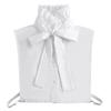 White Detachable Collar for Women with Ruffle Neck and Tie Front, Cotton Collar Insert for Sweaters Dresses and Tops
