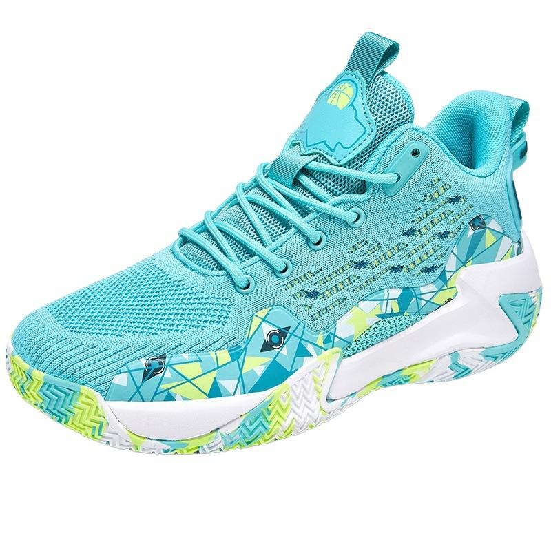 Men's Shoes Fly-woven Basketball Shoes Spring and Autumn High-top Mesh Canvas Camouflage Teen Student Training Shoes Sports Shoes