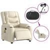 Electric Massage Chair Cream Faux Leather
