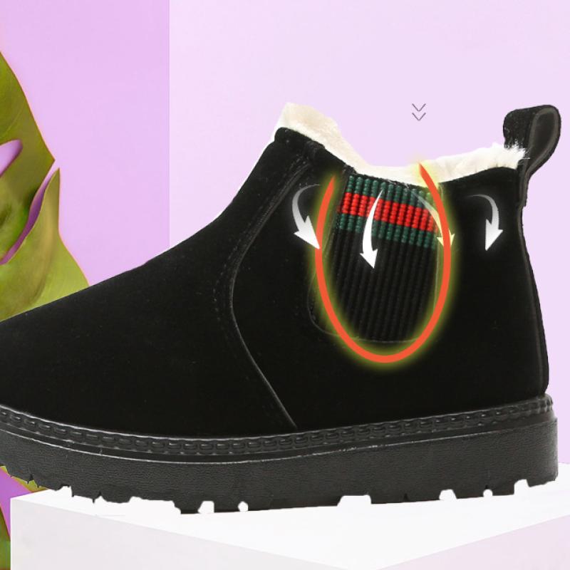 Martin-Stiefel für Jungen und Mädchen, verdickte Schneestiefel mit weicher Sohle, rutschfeste Winter-Baumwollschuhe für Kinder