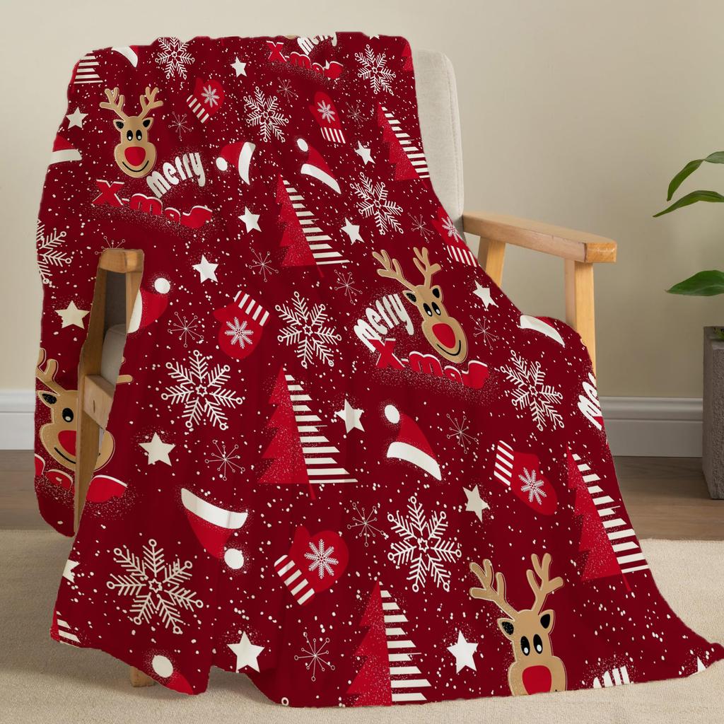 Christmas Creative Throw Blanket Flannel Print Blanket Super Soft Cozy Sofa Nap Blanket Home Blanket Perfect Home Gift For Her