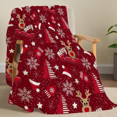 Christmas Creative Throw Blanket Flannel Print Blanket Super Soft Cozy Sofa Nap Blanket Home Blanket Perfect Home Gift for Her