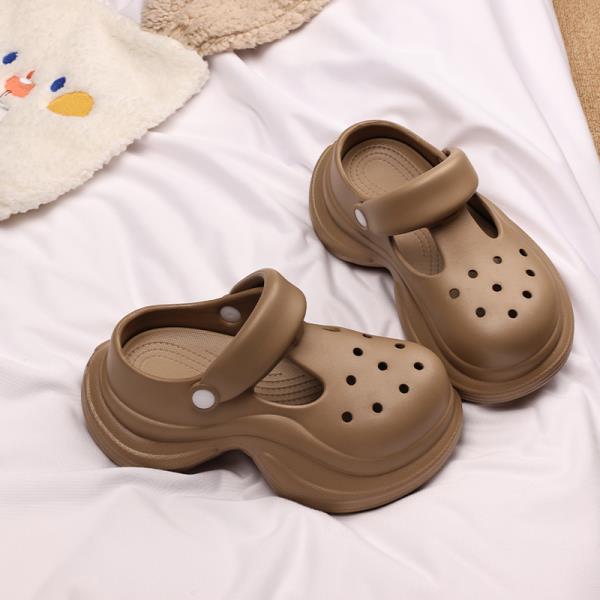 Fashion Cover Toe Shoes Woman 2025 Slippers For Swimming Pool Heeled Mules Platform Beach High Flat Slides High-Heeled Shoes Lady House