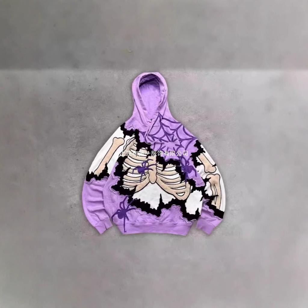 Spring and Autumn American Retro Skull Skull Skeleton Series 3D Digital Printing Trend Hoodie Sweater