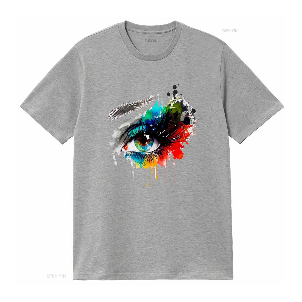 organic cotton t shirt colorseyess colorful eye elegant color vintage Washed homme Stylish Top For Everyday Wear Versatile