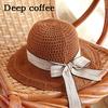 Fashion Women Sun Hats Straw Hat Female Ribbon Bow-knot Wide Brim Beach Hat Casual Summer Shade Cap