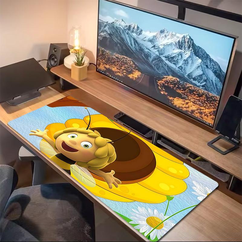 Maya the Bee Print Cushion Non-slip Laptop Tablet Big Mousepad XXL Mat Mini PC Playmat With Lock edge