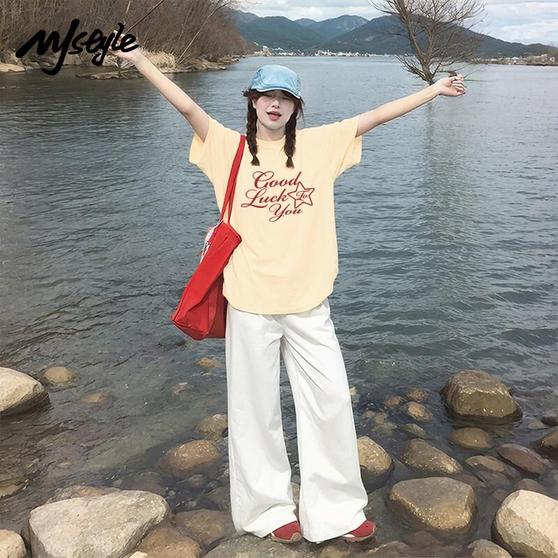 MJ STYLE Women's Pure Cotton Short Sleeve T-shirt