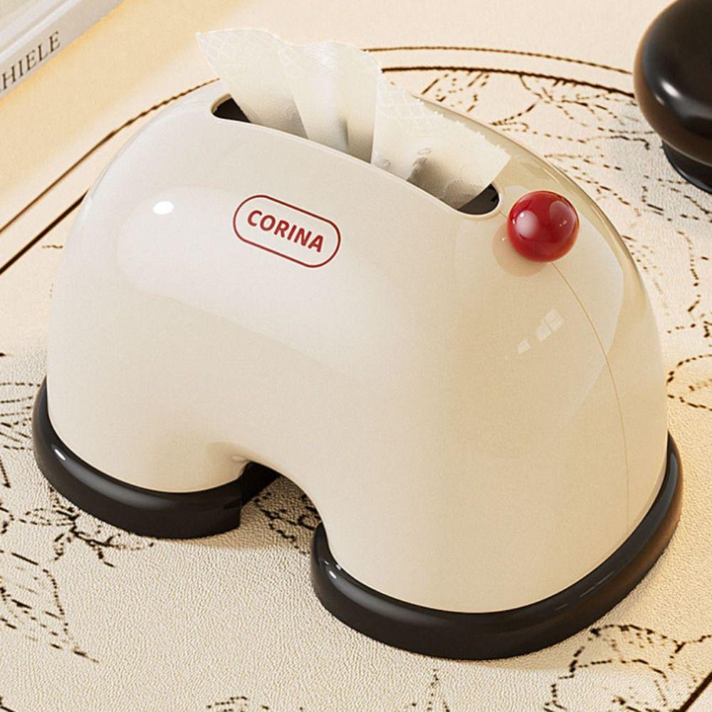 Rounded Corners Napkin Box Built-in Spring Tissue Organizer Paper Storage Holder Kitchen