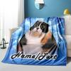 1PC Custom Name Cosmic Cat Portrait outdooor Flannel blankets Throw Blanket All-Season Throw Gift Bedspread for Couch, Bed, Camping Holiday Birthday g
