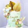 31 Pieces Bohemian Cake Decoration Gold Nude Green Cake Balls for Weddings Birthday Party Decoration