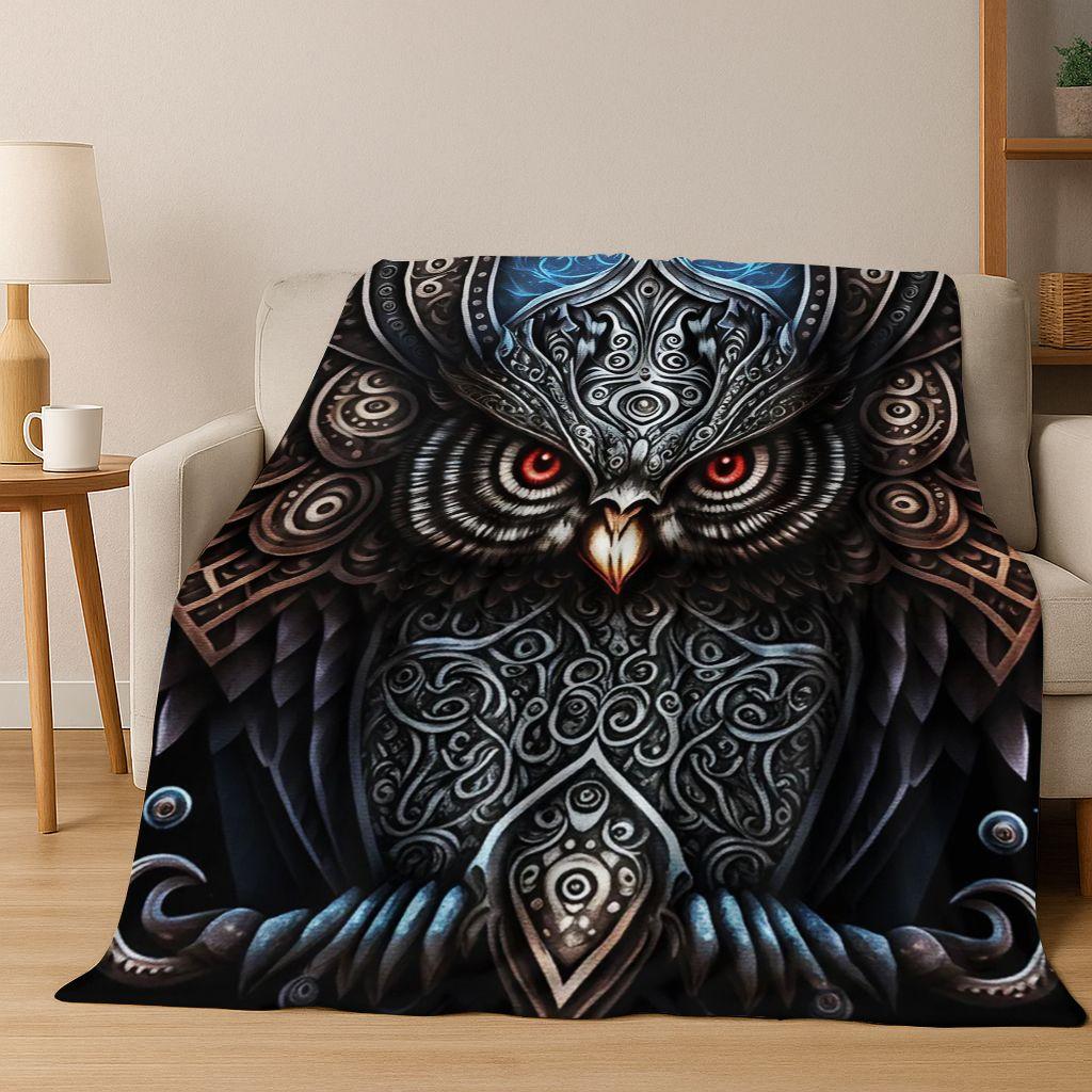 Nordik Viking Savaşçı Sembolü Valhalla Valknut Rünü Flanel Battaniye, Ev Yatak Odası Yatak Kanepe Örtüsü için Rahat Yumuşak Atkı Battaniye Hediye