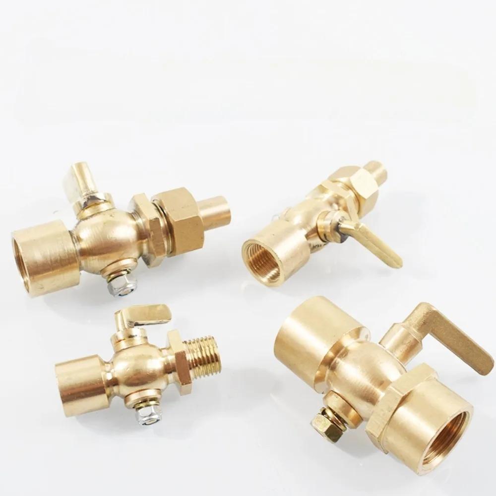 BSPP 1/8 1/4 3/8 1/2 3/4 Brass Two-way Cock Feamle Male Thread Cock  Valve Pressure Gauge Flexible Joint Welding Switch Marine