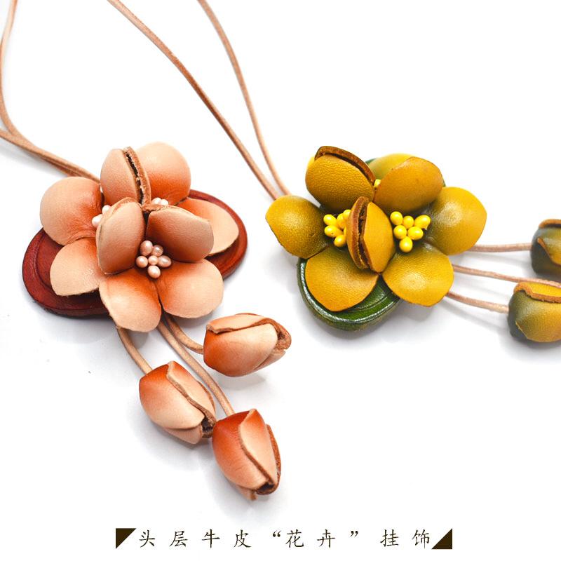 3D-Taschenanhänger aus echtem Leder im chinesischen Stil, Auto-Ornament und Tagebuch-Lesezeichen – hochwertiges, handgefertigtes Geschenk für Frauen, Ravel Home Decor