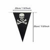 5m Halloween Pirate Banners Pirate Skull Printed Black Pennant Triangle Flags Pirate Theme Party Decoration Birthday Party